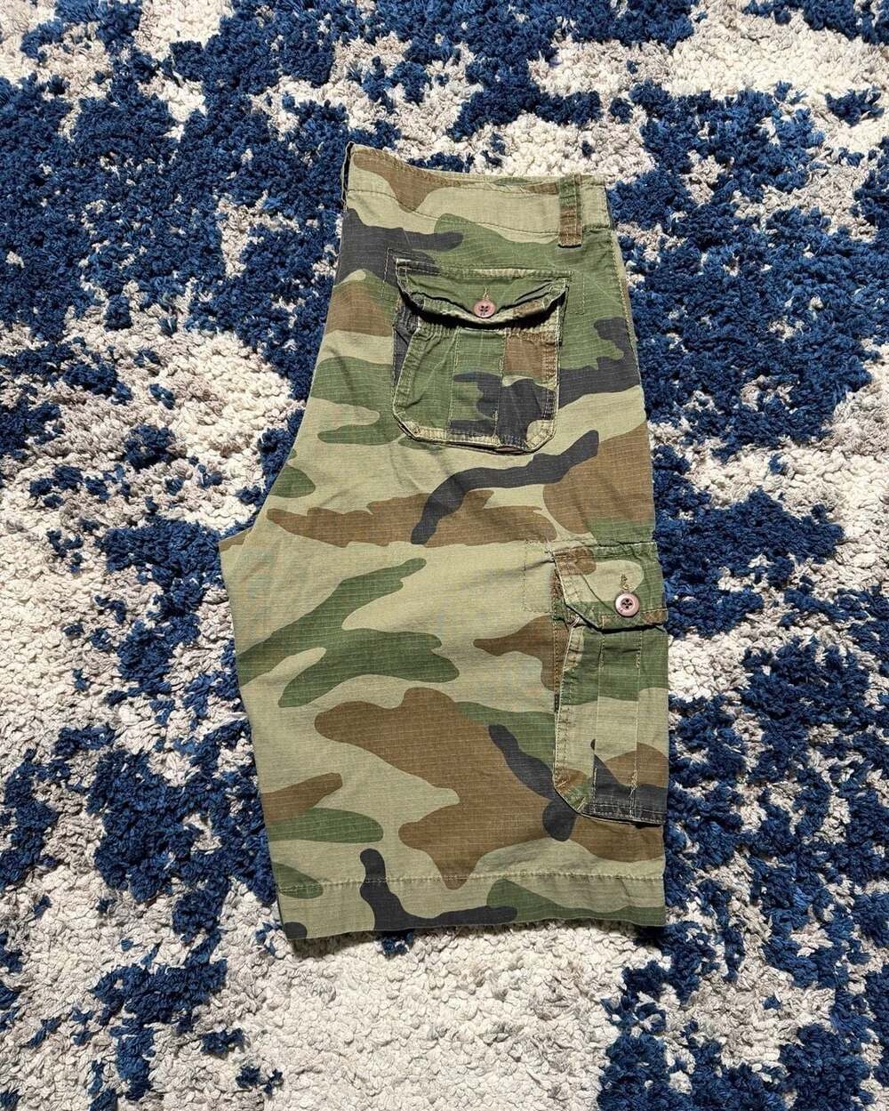 Smoke Rise Green Camouflage Cargo Shorts